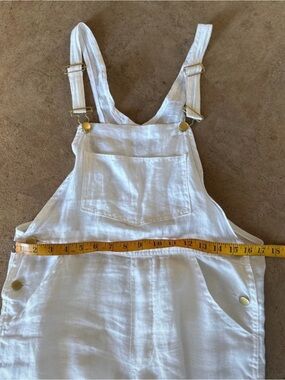 White Linen Overalls - Women's Jumpsuit